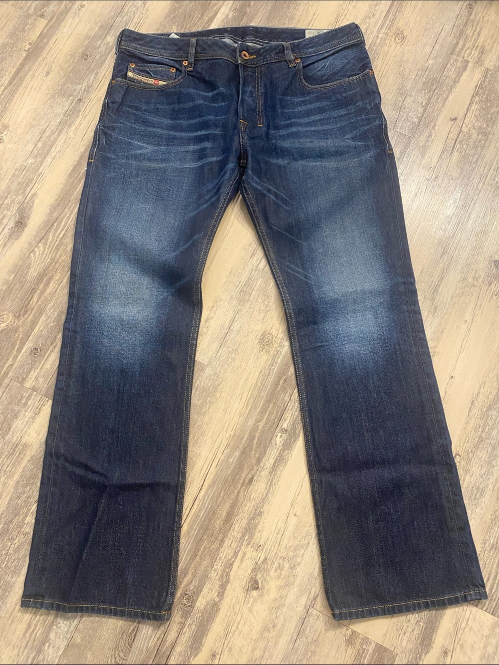 Diesel Zatiny Regular Bootcut Button Fly Jeans 0073N Whiskers W36 x L31 TALL